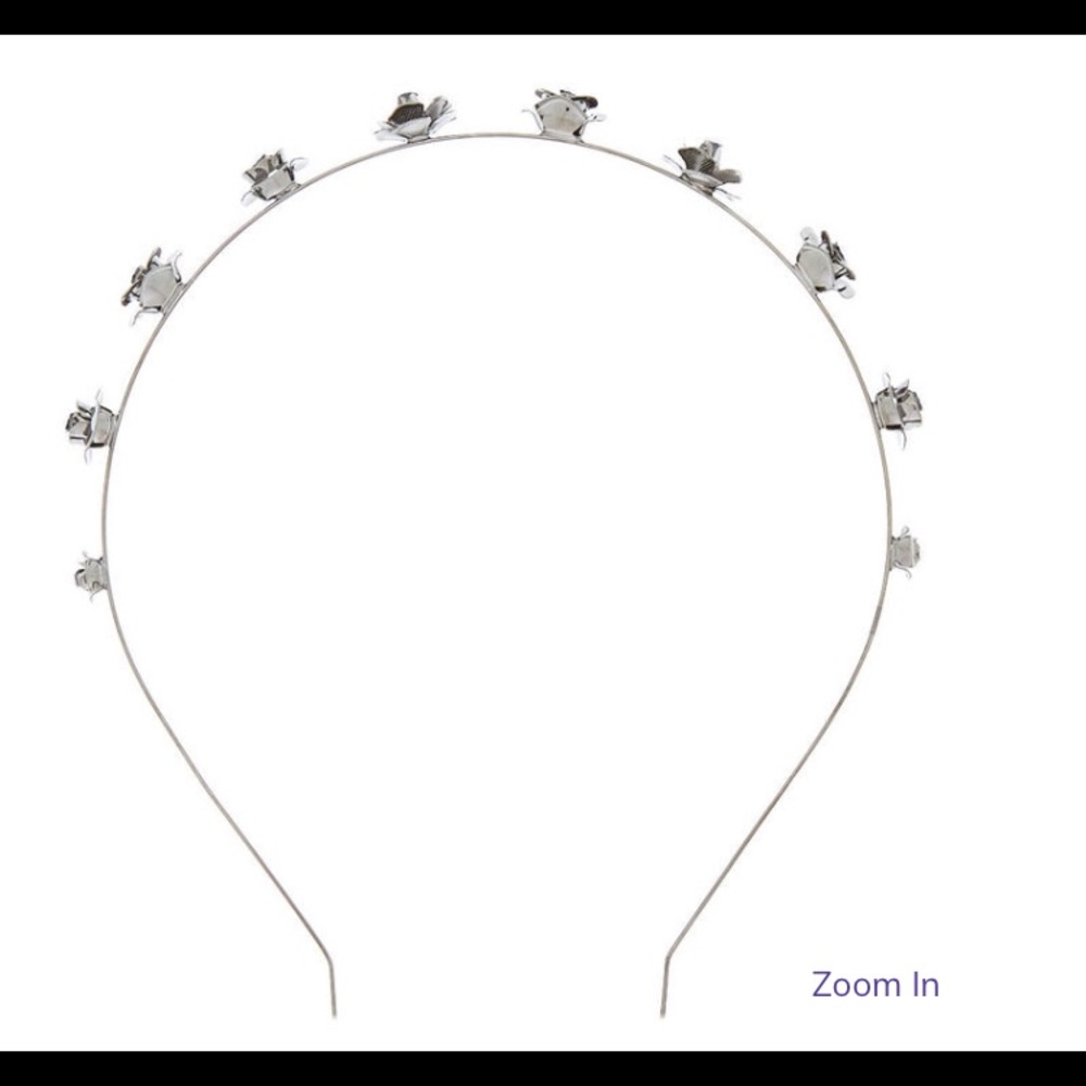 Hematite Toned Metal Rose Headband